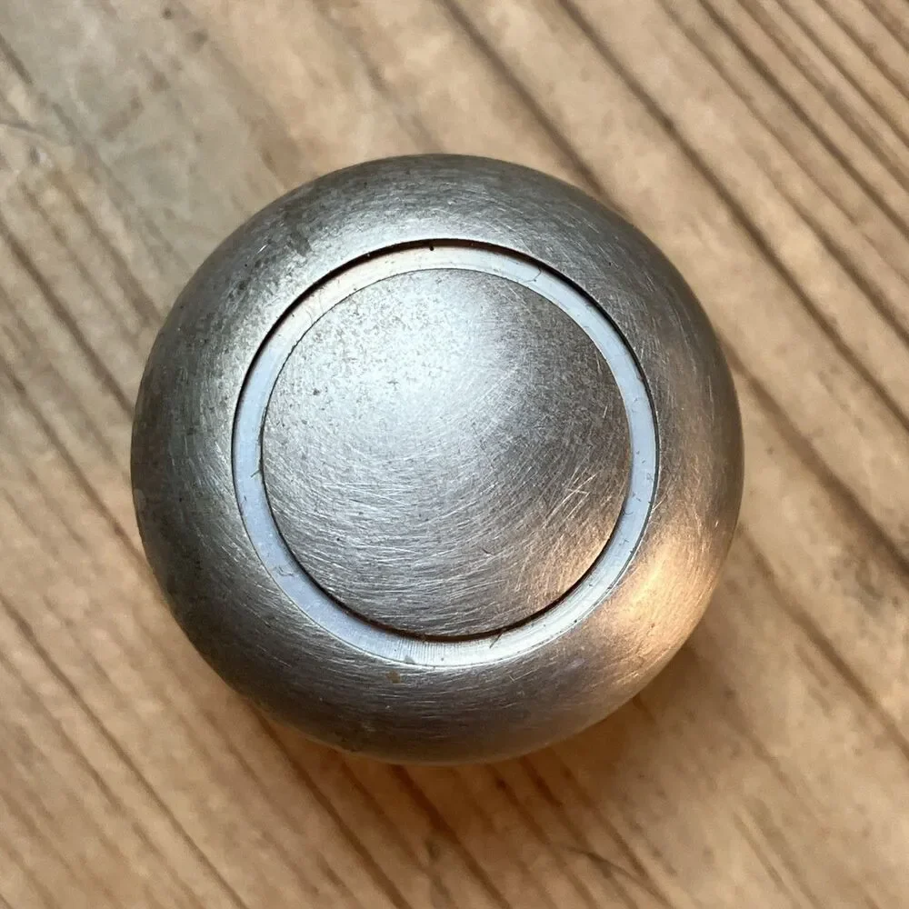 Lot Of 24 1.25 In Brushed Nickel Round Knob Heavy No Screws Previously Used